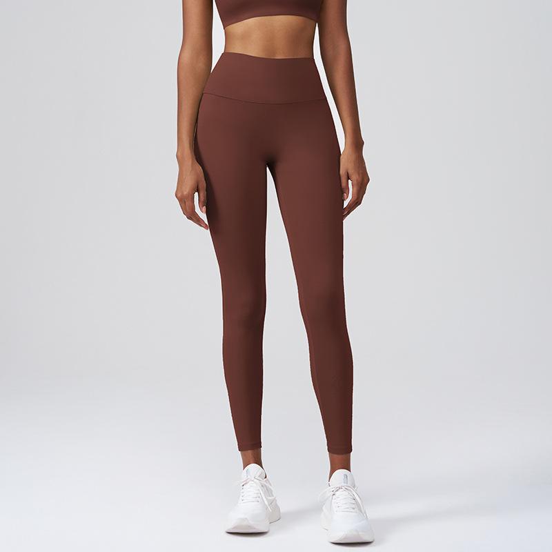 Yoga Pants Peach Butt Shaping Tummy-control Fitness Pants For Women Coke Tea Coffee Color L