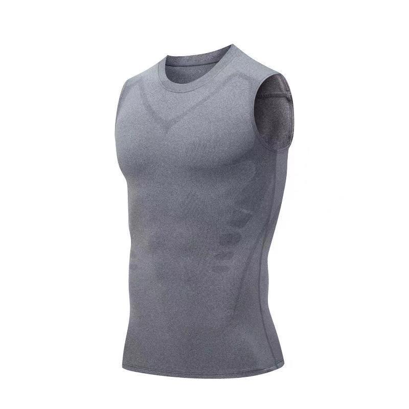 Sports Tank Top Tight-fitting For Fitness 807 Gray 2XL