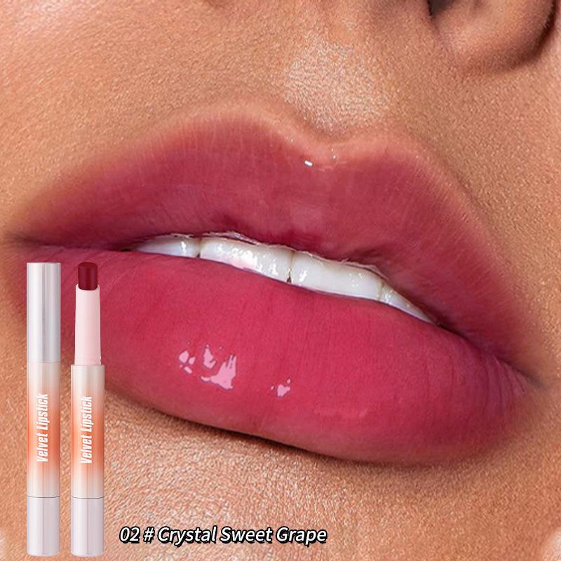 Velvet Air Matte Finish Lipstick No Stain On Cup Crystal Sweet Grape 2g