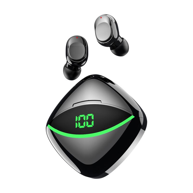 Wireless Bluetooth Headset Digital Display In-ear Movement Black