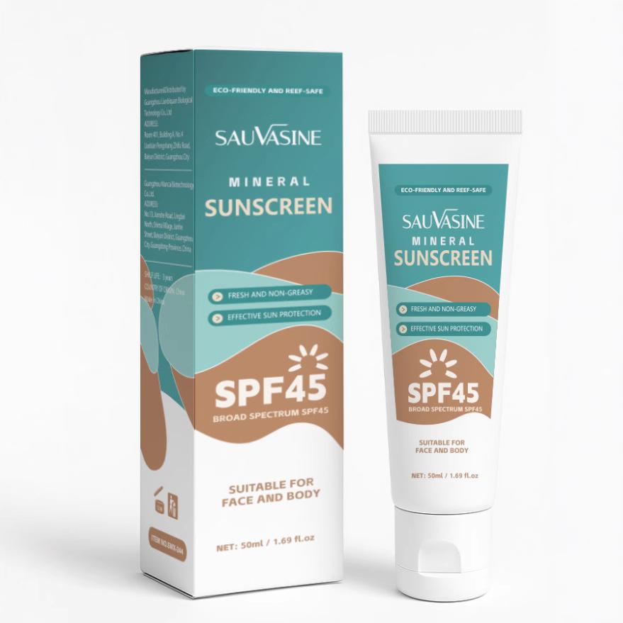 Cross-border Shuo Wo Xin SAUVASINE Mineral UV Cream Sunscreen Refreshing And Non-greasy SWX244 50 Ml