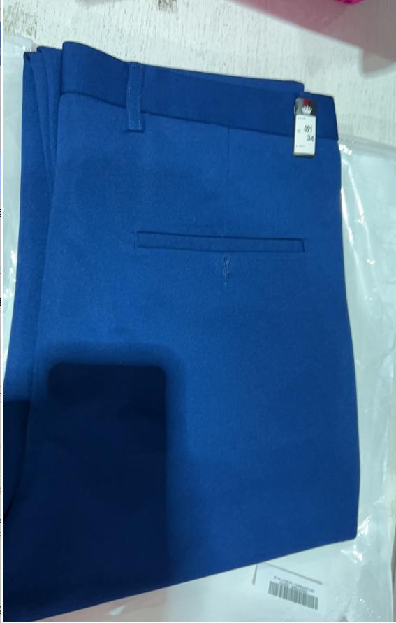 Summer Thin Ice Silk Middle-aged Men's Pants Sea Blue Thin 29