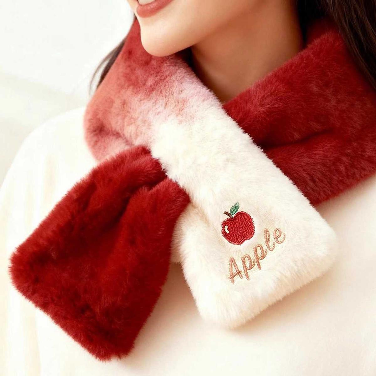 New Fallwinter Red Cozy And Cute Scarf Red Apple 1pc