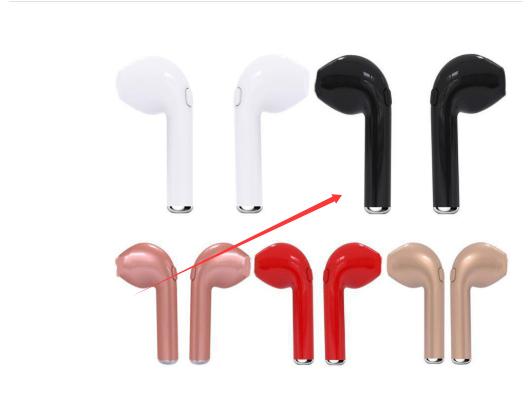 I7s Wireless Bluetooth Earphones 5.0 TWS Black Bagged with storage