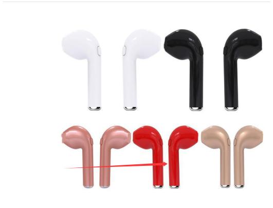 I7s Wireless Bluetooth Earphones 5.0 TWS Red Bagged with storage