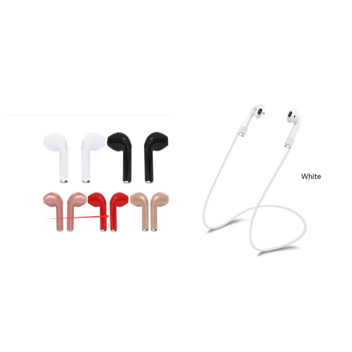 I7s Wireless Bluetooth Earphones 5.0 TWS Red set Bagged with storage
