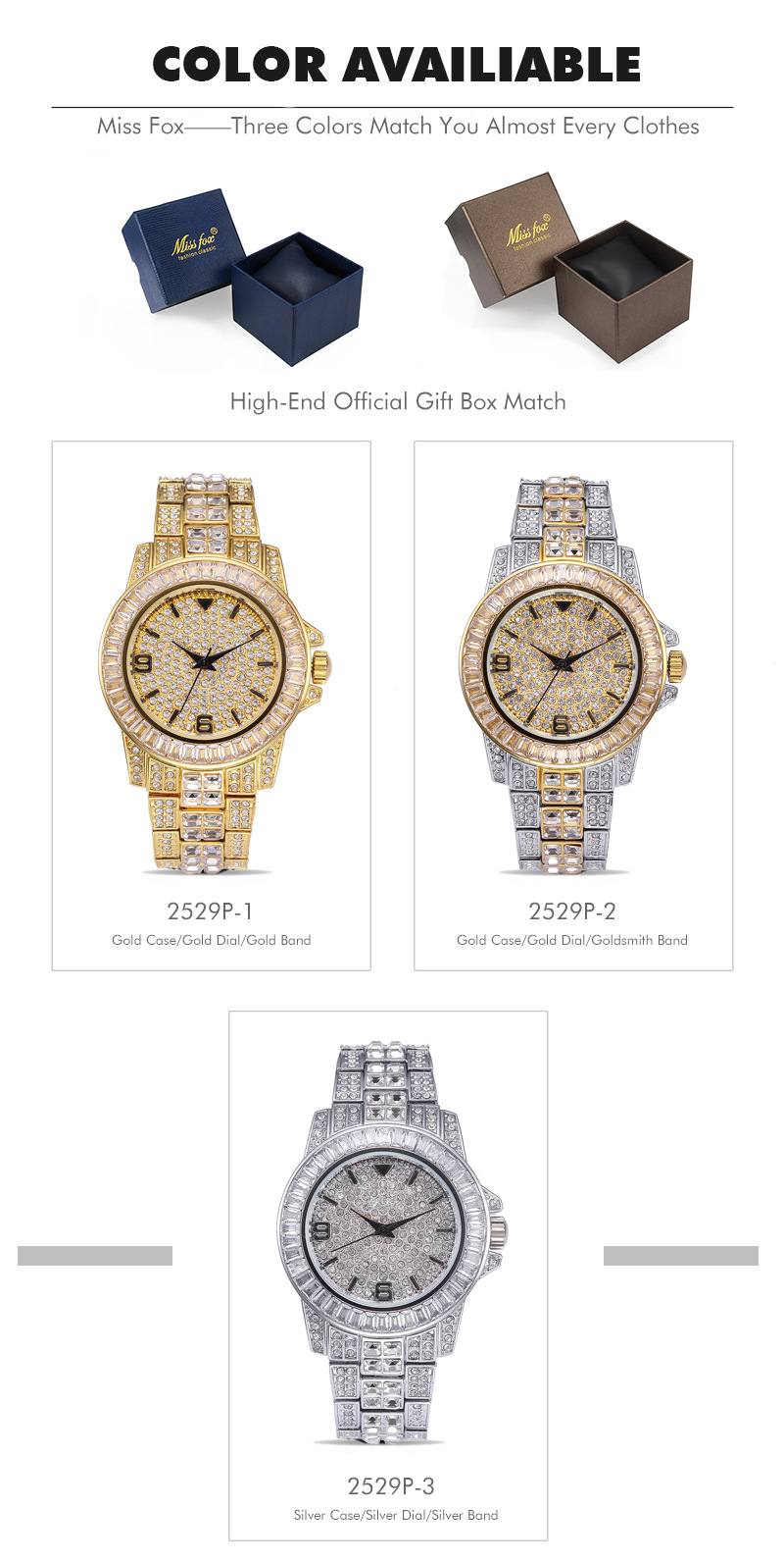 Stainless steel waterproof full diamond watch