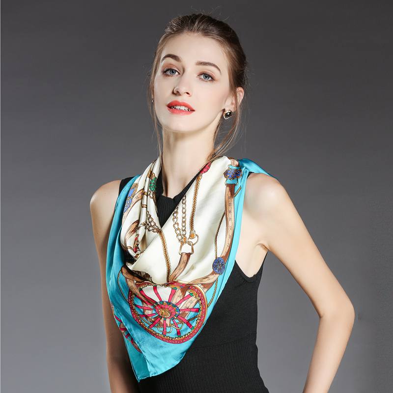 Liqu Super Beautiful Summer Day Silk Scarf Women's Small Square Scarf Thin Sunscreen Wild Mulberry Silk Mother