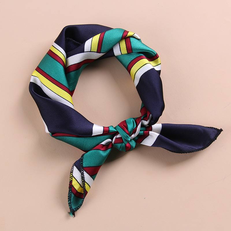 New Fashion Wholesale Simple Contrast Color Wild Small Silk Scarf Scarves