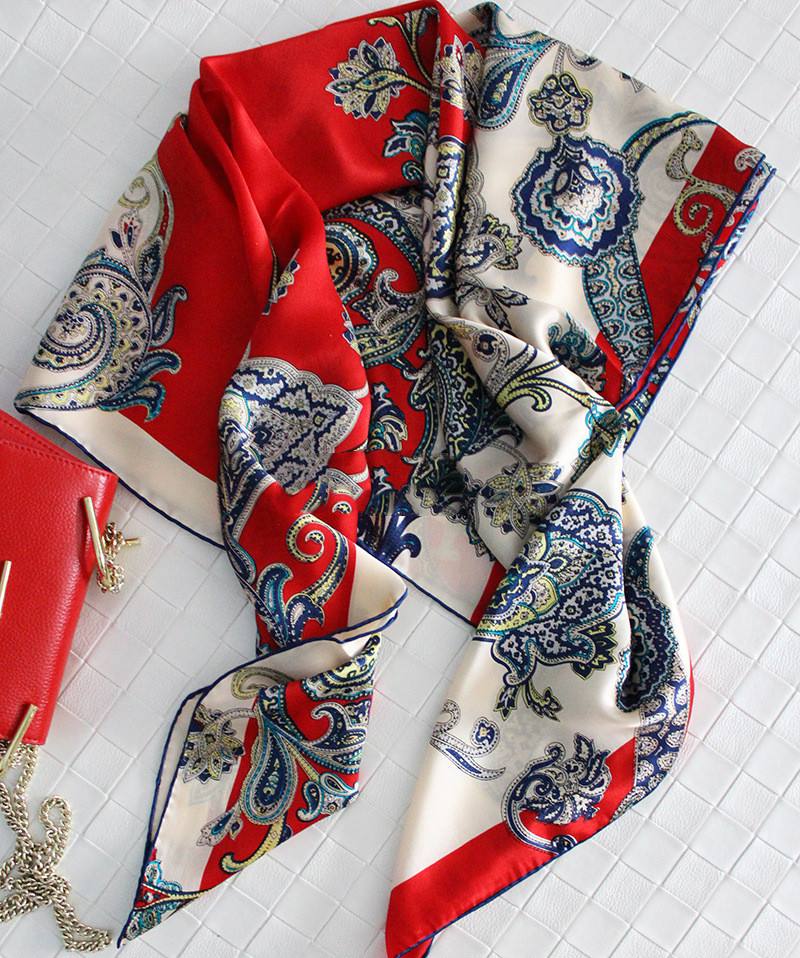 New Style Silk Scarf And Rich Cashew Nut Vine