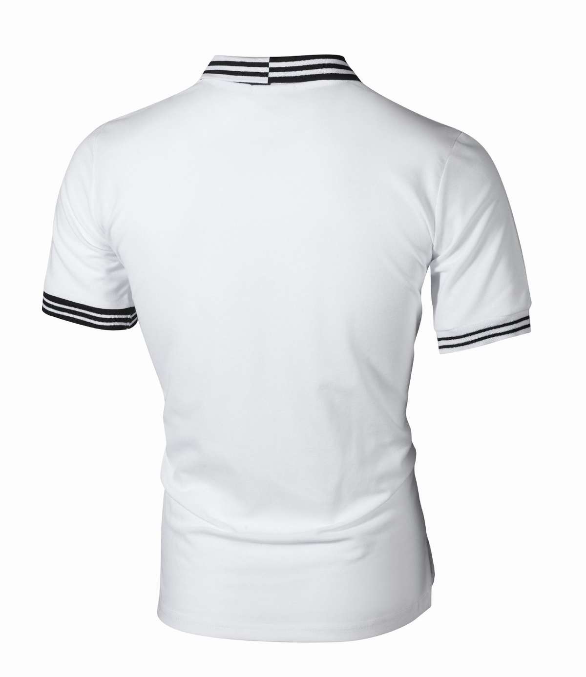 New Men's Simple Striped Color Matching Slim Casual Polo Fir