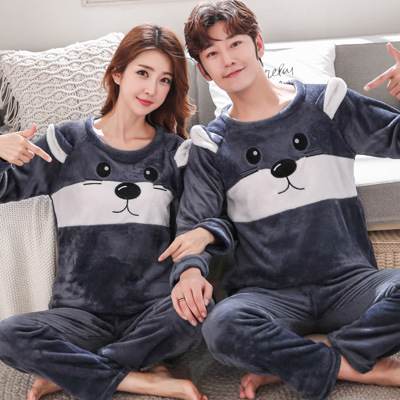 Plus Size Couple Plus Fertilizer Plus 200 Kg Plus Velvet Velvet Pajamas Women