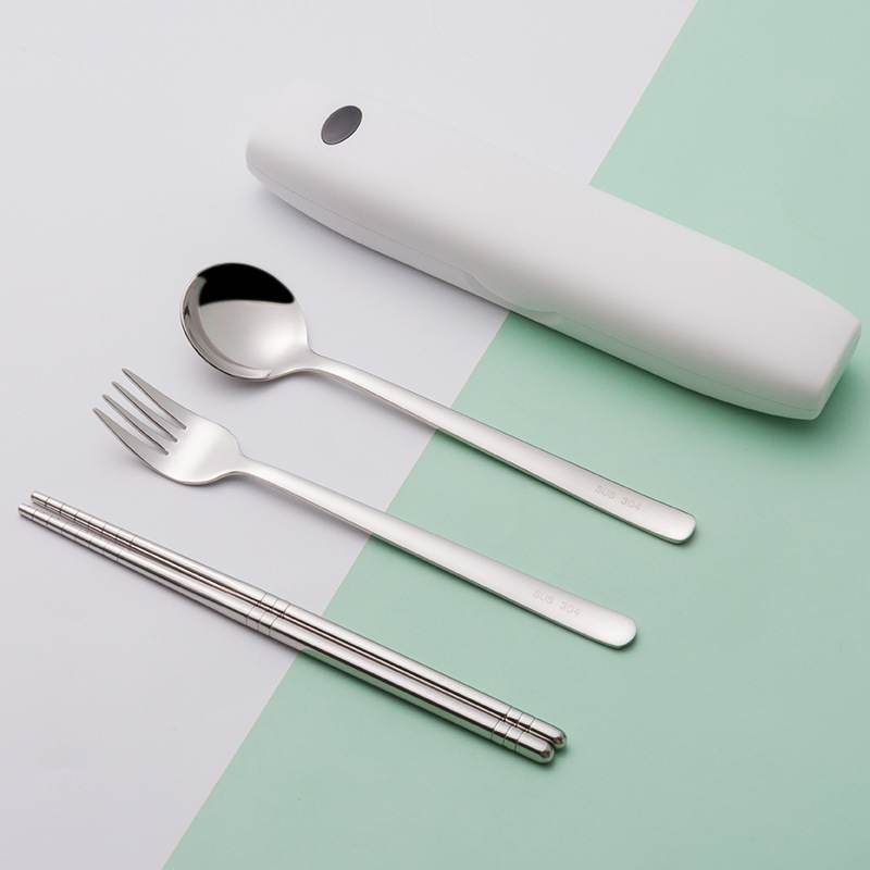 Disinfection Portable Tableware Stainless Steel Three-piece UV Disinfection Box