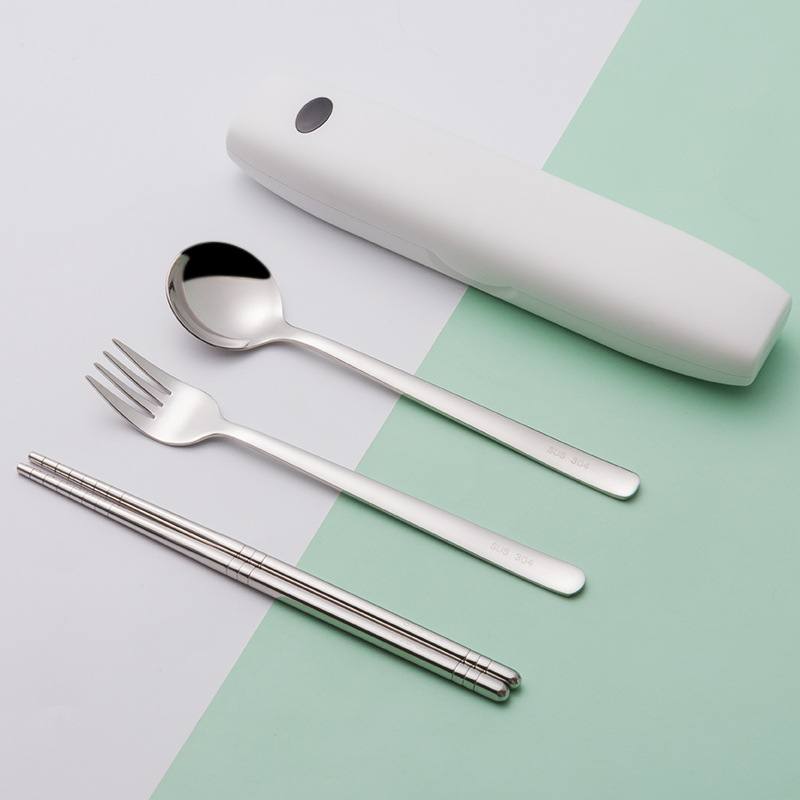 Disinfection Portable Tableware Stainless Steel Three-piece UV Disinfection Box