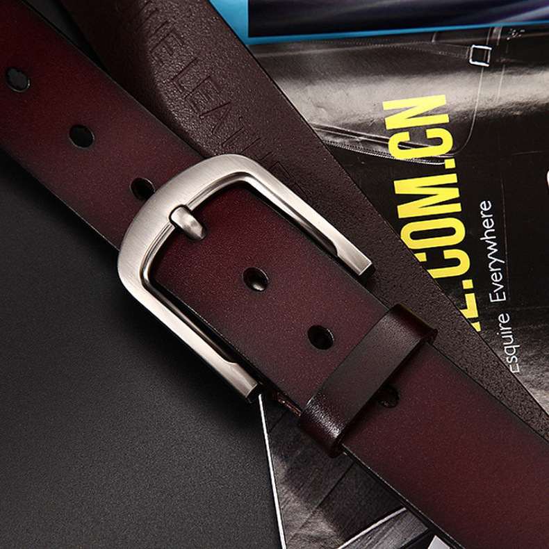 Korean Version Of The Trend Of Casual Retro Pants Pure Cowhide Leather Belt