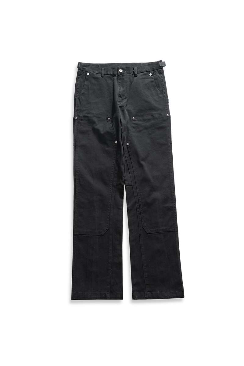 Slim-fit Micro-elastic Studded Zipper Cargo Slacks