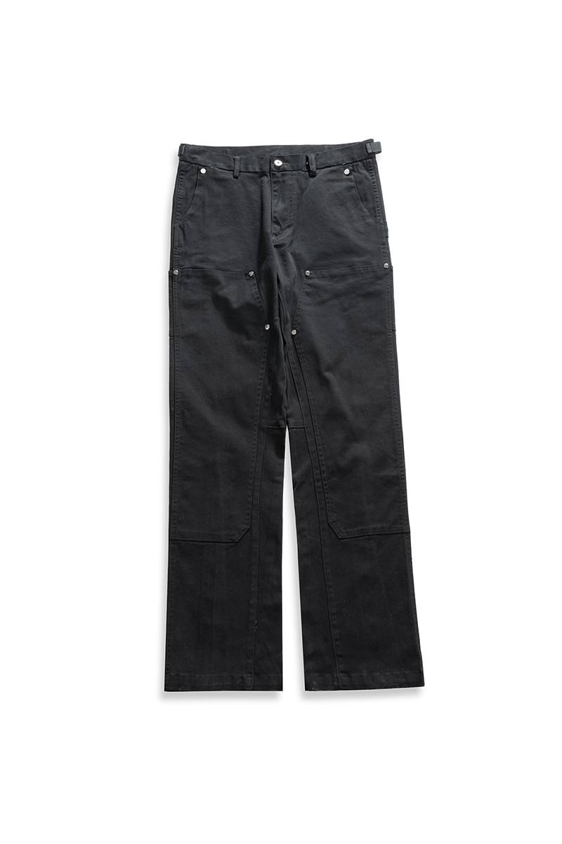 Slim-fit Micro-elastic Studded Zipper Cargo Slacks