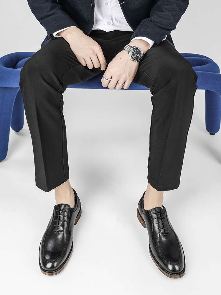 Low-cut Business Dress Shoes British Retro Polished Color