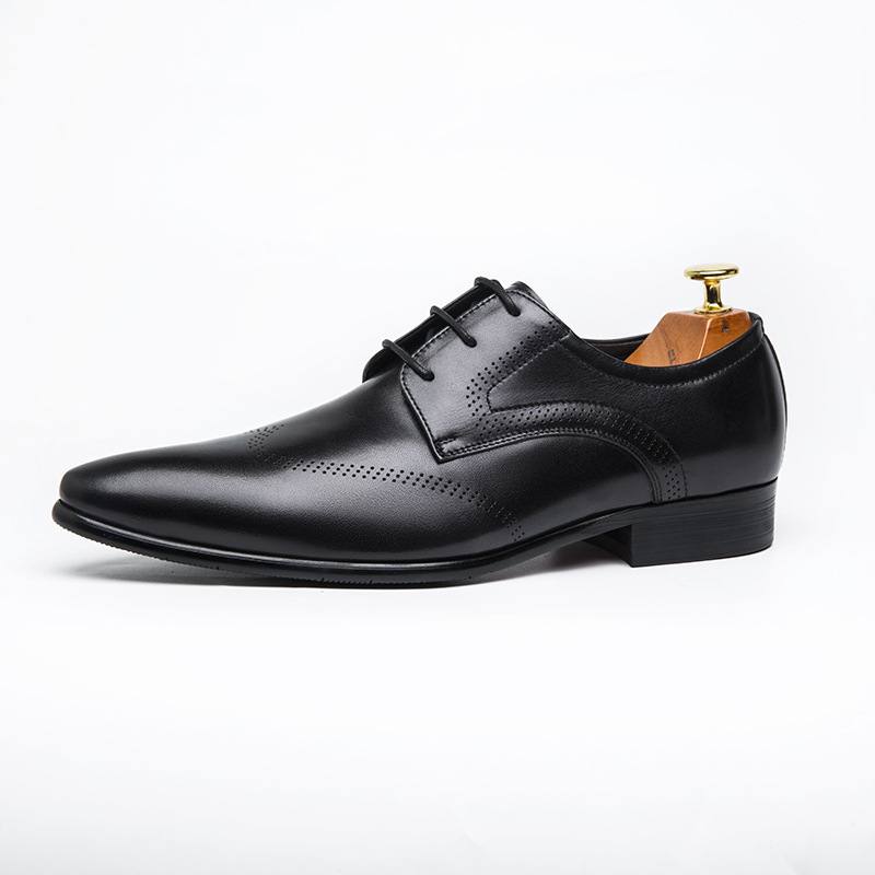 Formal Shoes Summer Pointed Brown Brooch Carved Male Wedding Shoes Lace-up Derby Shoes