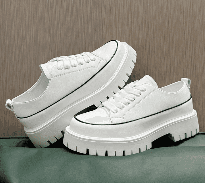 Small Heavy Bottomed Shoes Men Casual Leather Platform Shoes