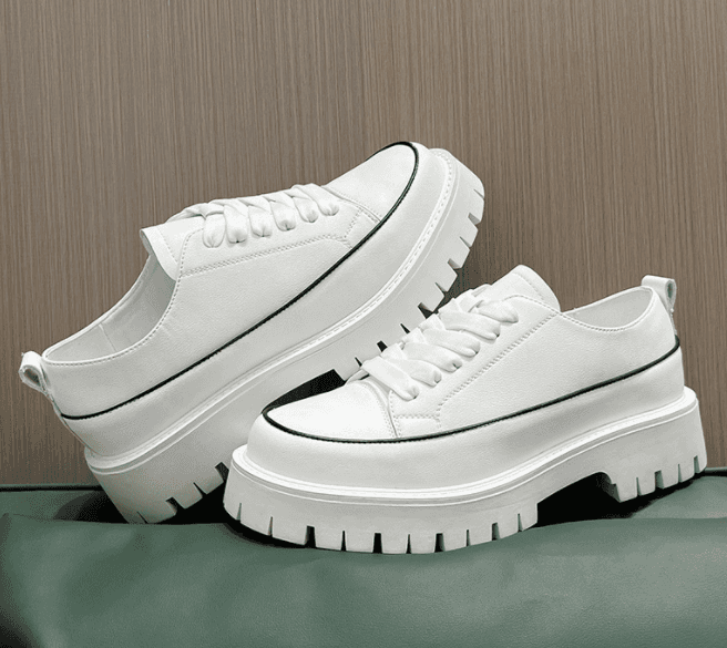 Small Heavy Bottomed Shoes Men Casual Leather Platform Shoes