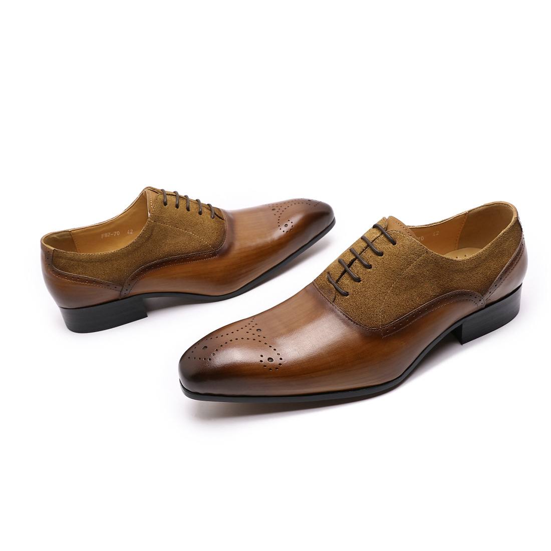 Men's Carved English Brogue Business Casual Formal Wedding Shoes