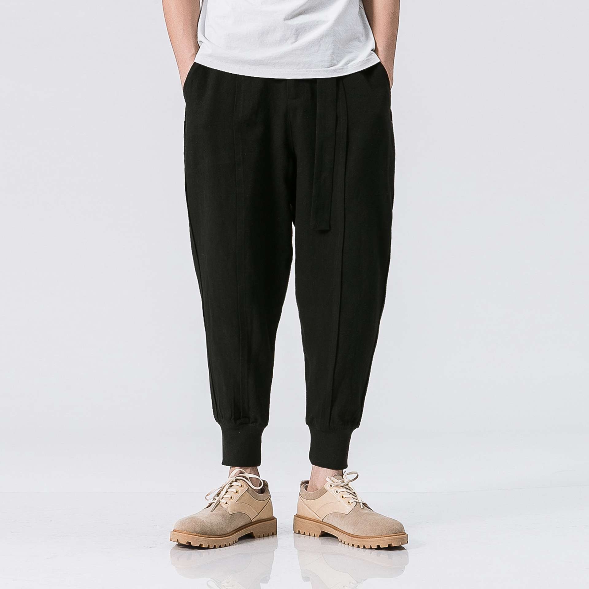 Japanese cotton and linen beam pants