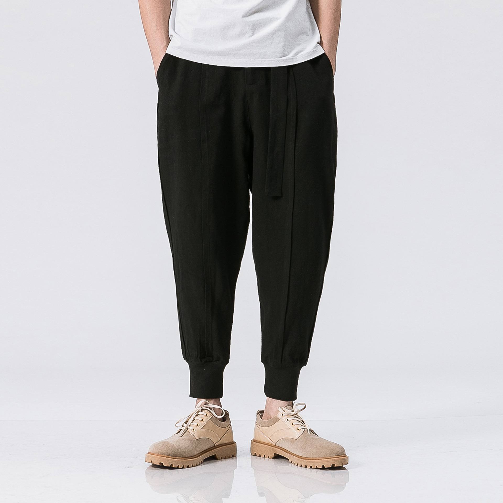 Japanese cotton and linen beam pants