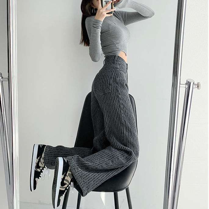Fashionable Retro Niche Trendy Air Sense Woven Jeans Women