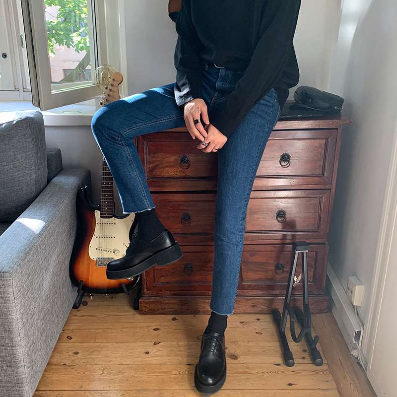 Men's Straight Slim Stretch Cropped Jeans