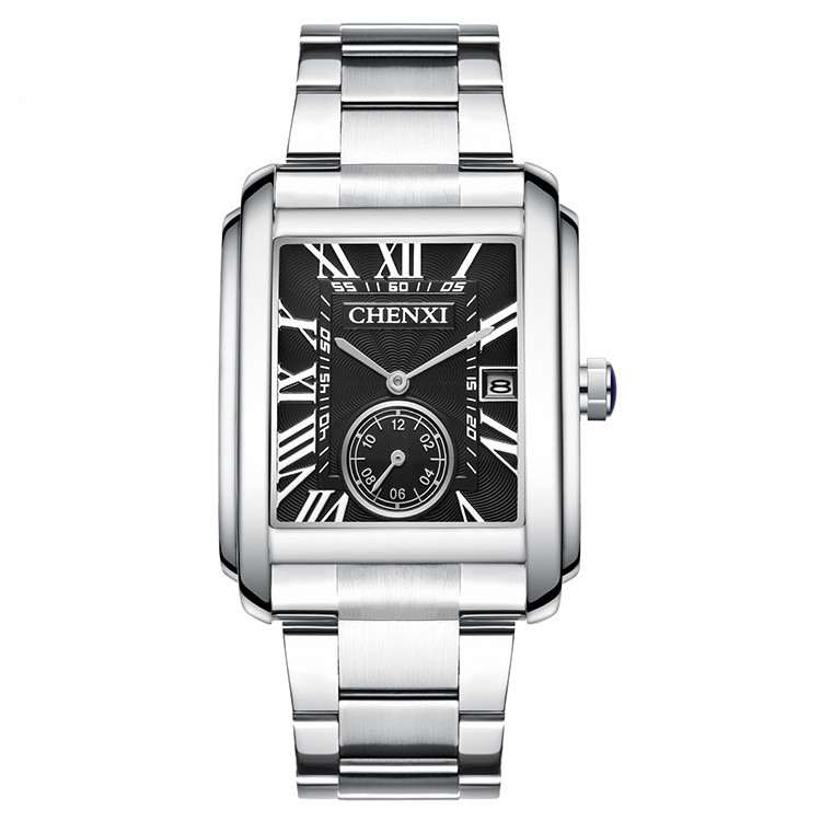 Personalized Square Steel Band Fashion Waterproof Men's Watch