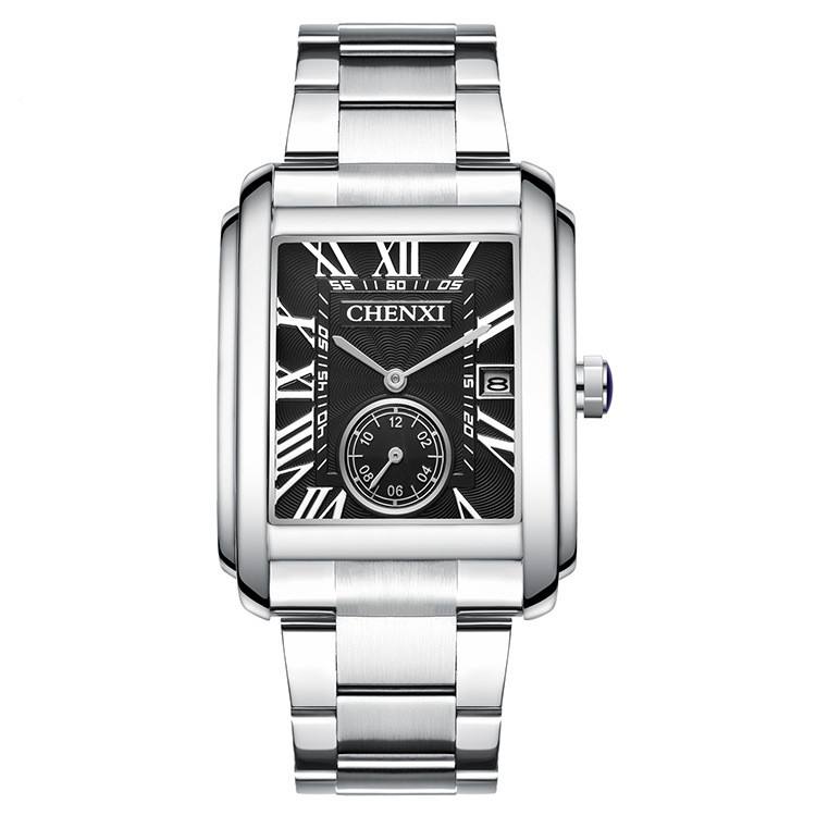 Personalized Square Steel Band Fashion Waterproof Men's Watch