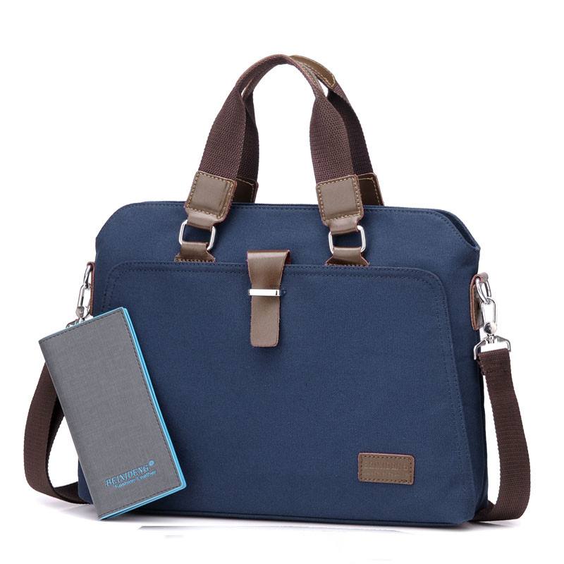 Men's Business Casual Oxford Cloth Handheld One Shoulder Canvas Briefcase