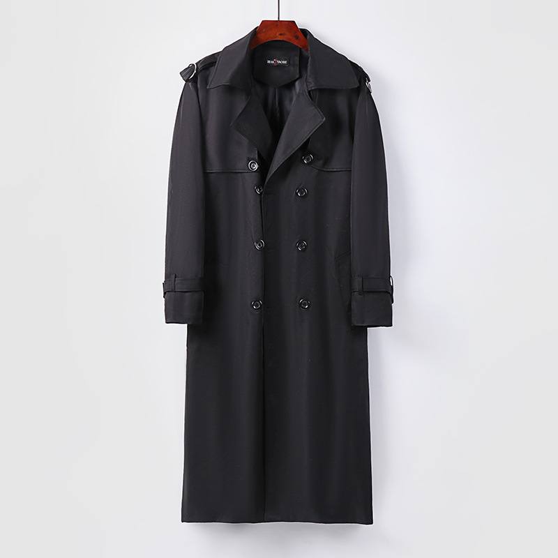 Men's Thickened Plus Size Trendy Over-the-knee Trench Coat