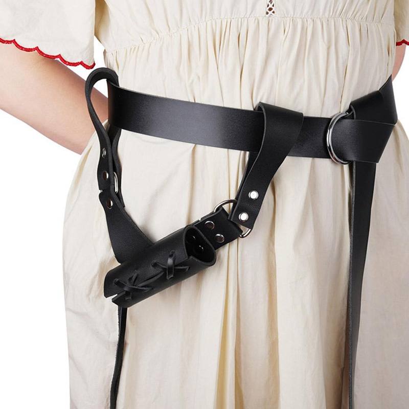 European Medieval Crusader Sword Hanging PU Leather Belt
