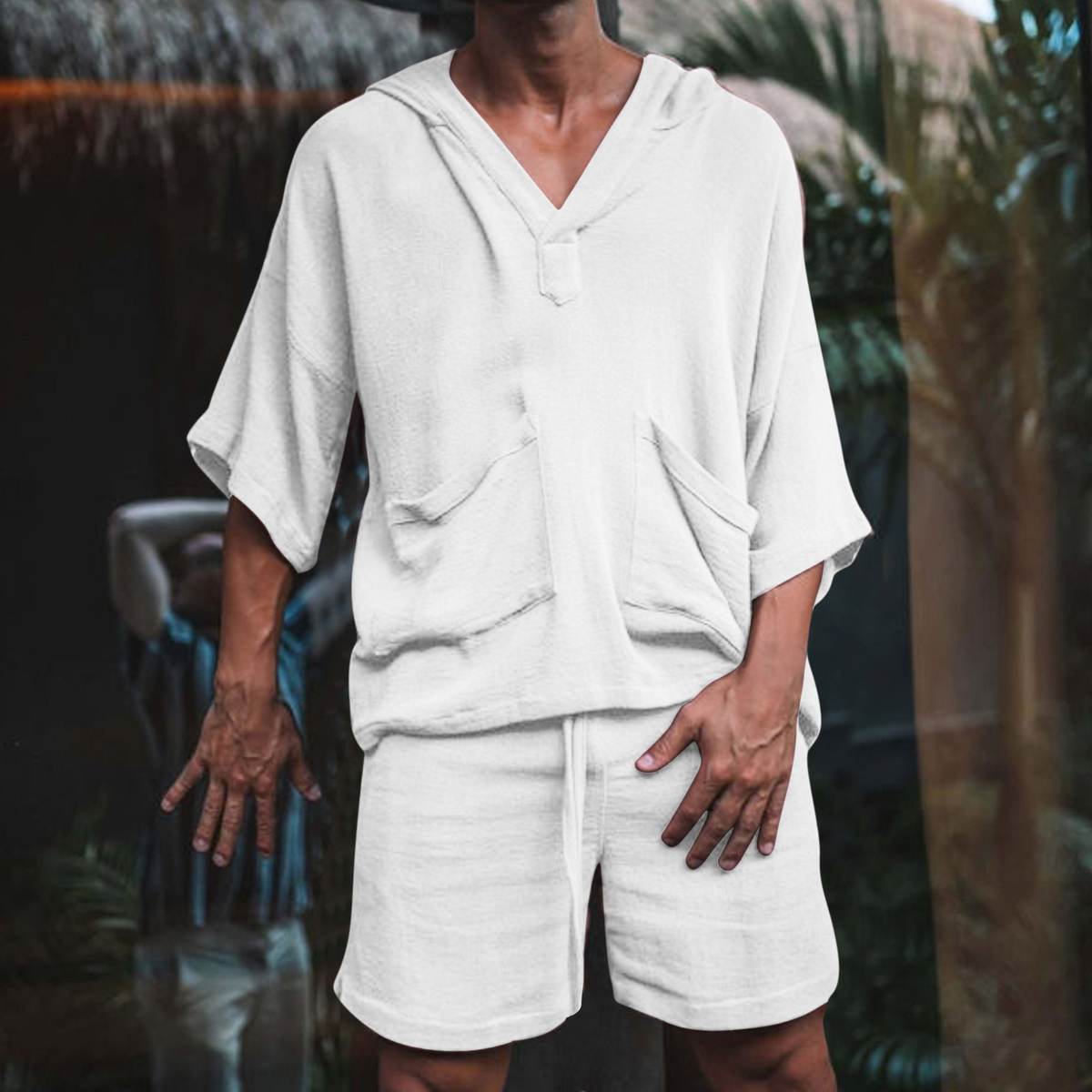 Men's Cotton Linen Loose Casual Suit For Vacation