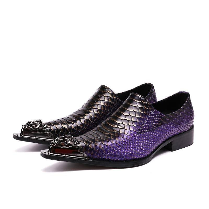 Metal Iron Head Personality Korean Style Pointed Toe British Fashion Shoes