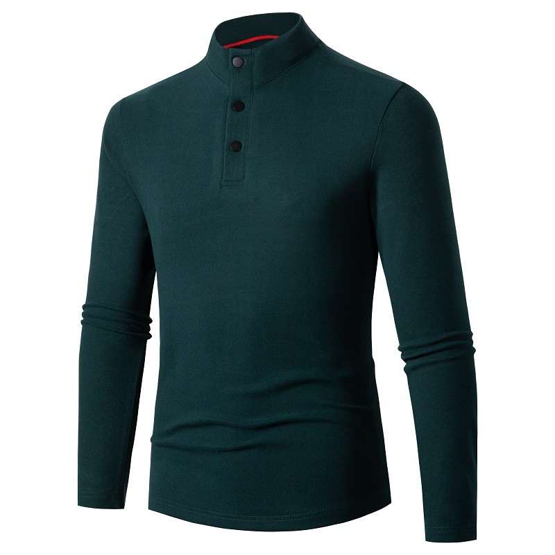 New Style Men's Long Sleeved T-shirt Half High Collar Base Coat