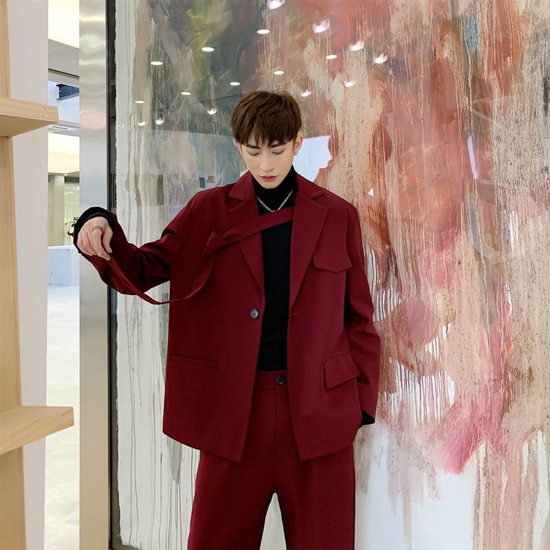 Irregular Tie Tie Tie Loose Profile Suit Men's Asymmetrical Suit Coat