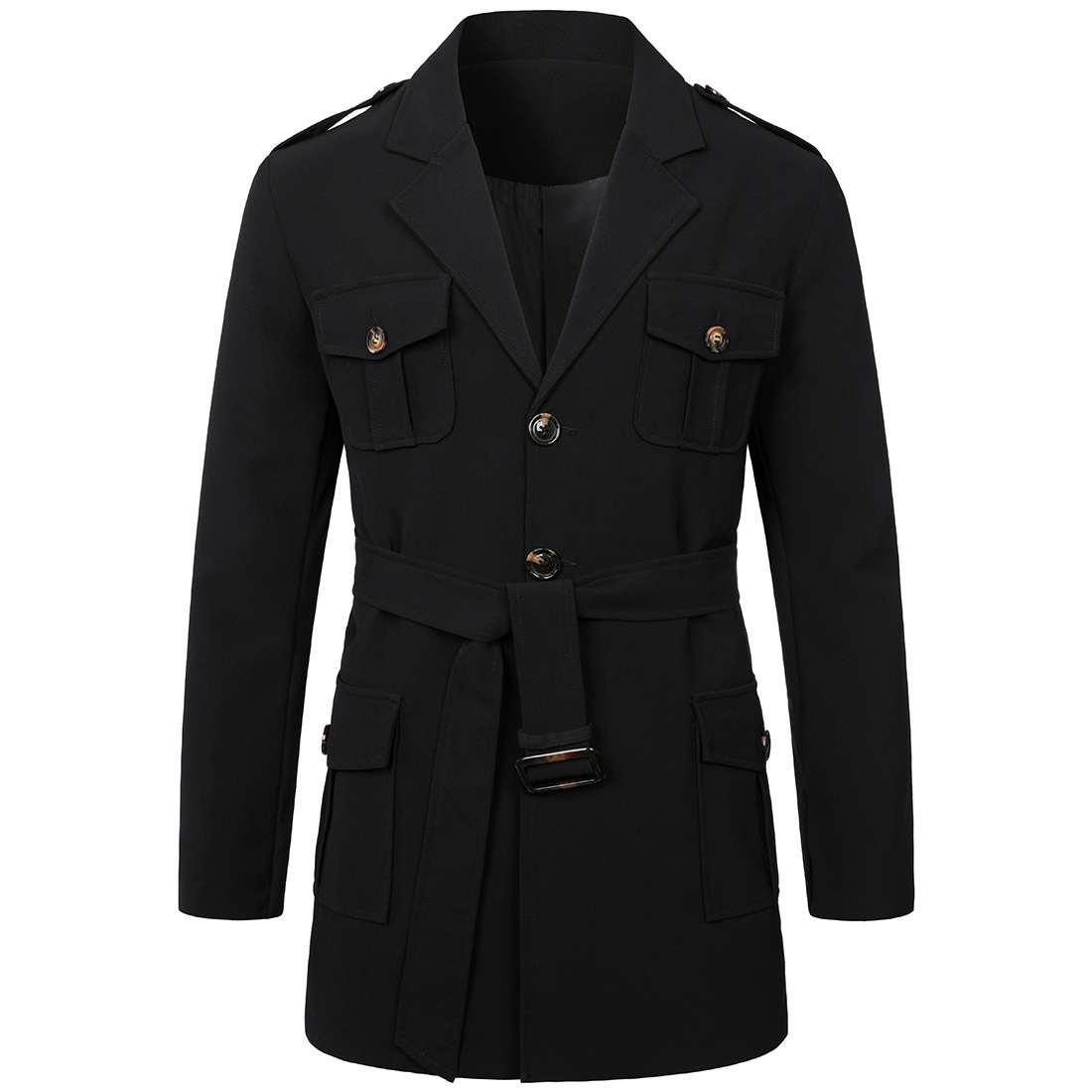Men's Hunting Clothes Medium Length Men's Casual Suit Trench Coat
