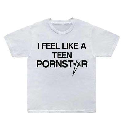 White Letter Printed Summer Pure Cotton T-shirt