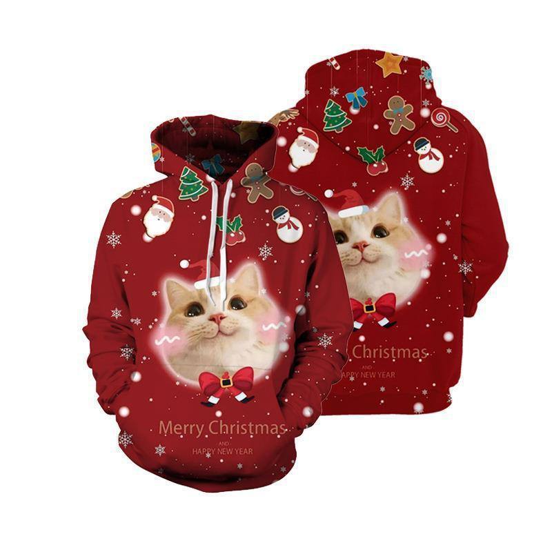 Men's And Women's Fashion Christmas Round Neck Print Sweatshirt