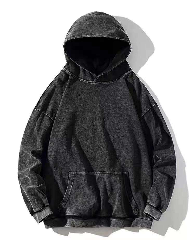 European And American Heavy Pure Cotton Washed Old Sweater Casual Retro