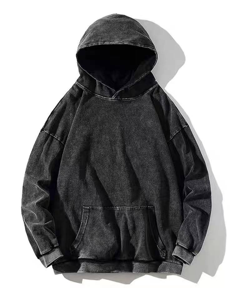 European And American Heavy Pure Cotton Washed Old Sweater Casual Retro