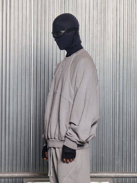 Deconstruction Stitching Garment Dyed Embroidered Top