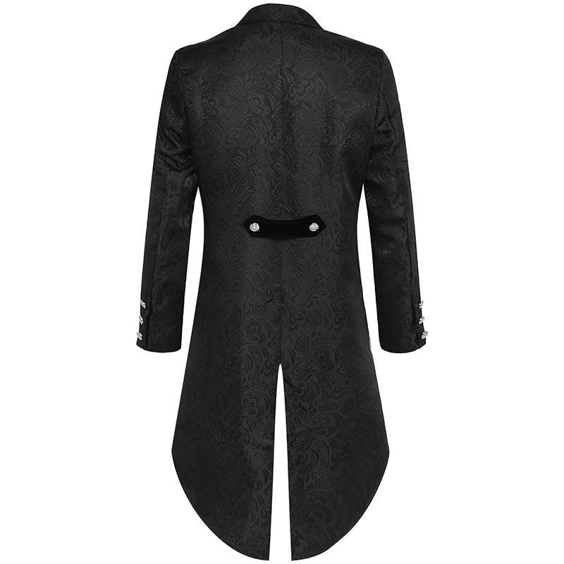 Men's Retro Gothic Style Swallowtail Mid-length Jacquard Blazer