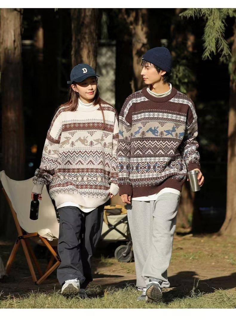 American Retro Sweater Men's Christmas Thickened High-grade Sweater