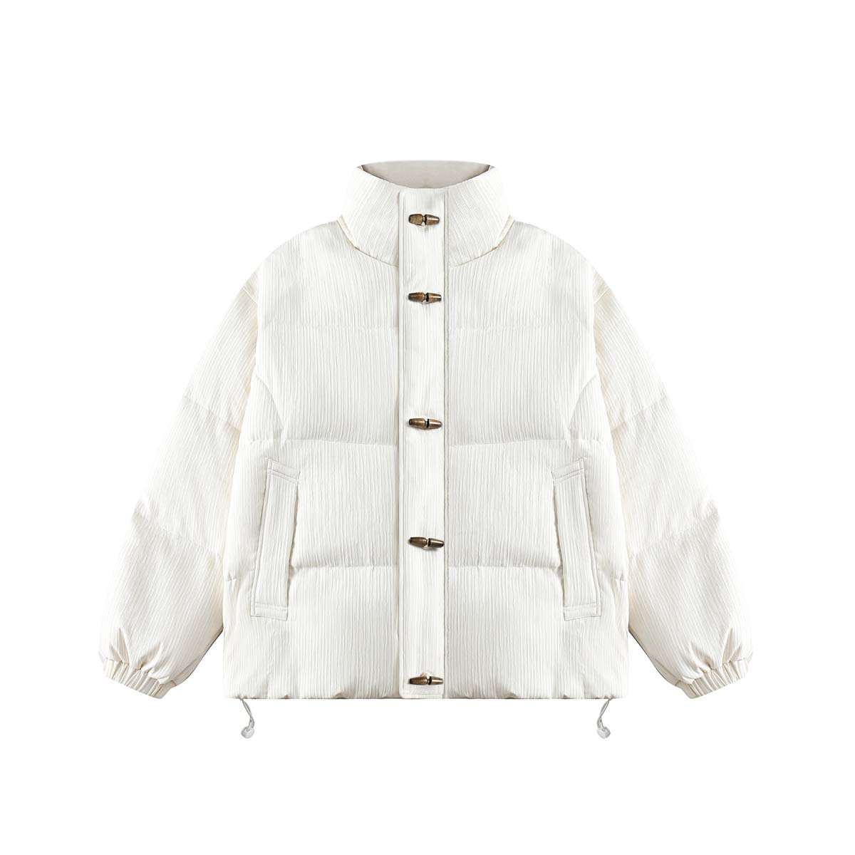 Basic Horn Button Of Trend Down Jacket