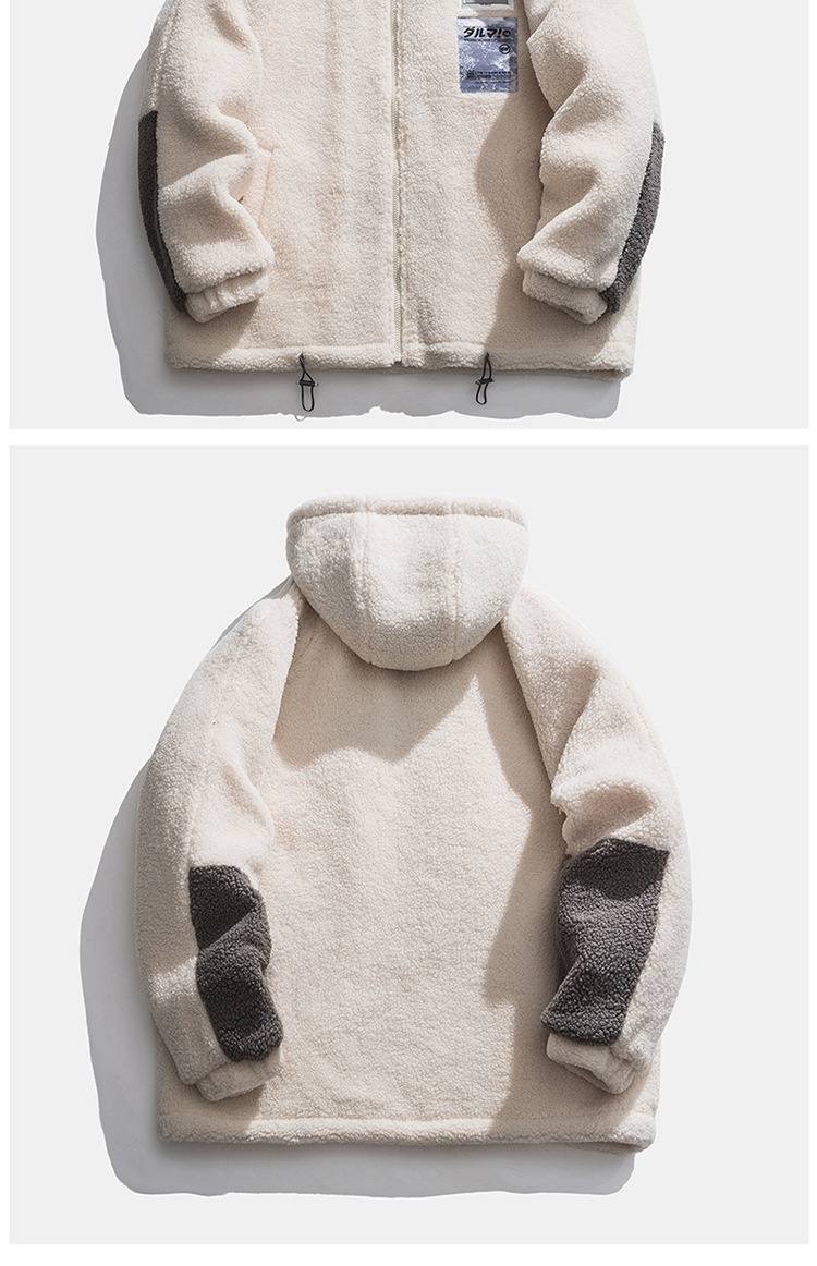 Men's Winter Lamb Wool Fleece-lined Thickened Casual Winter Clothing Cotton-padded Coat