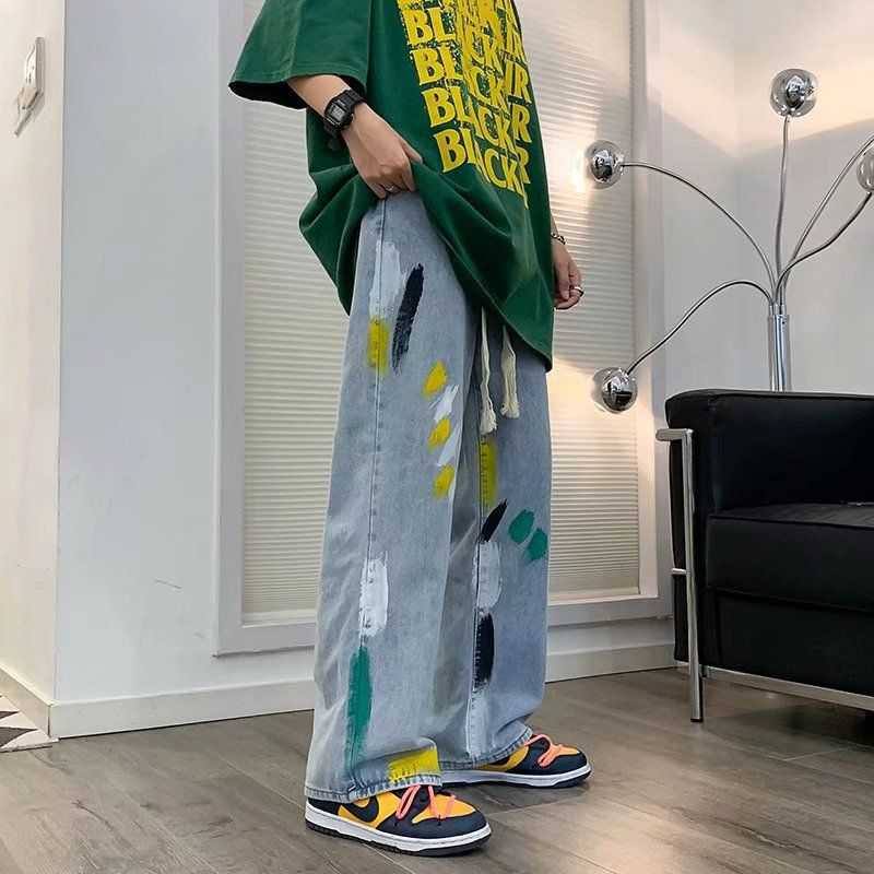 Hip Hop Loose Wide-legged Versatile Personalized High Street Straight Pants